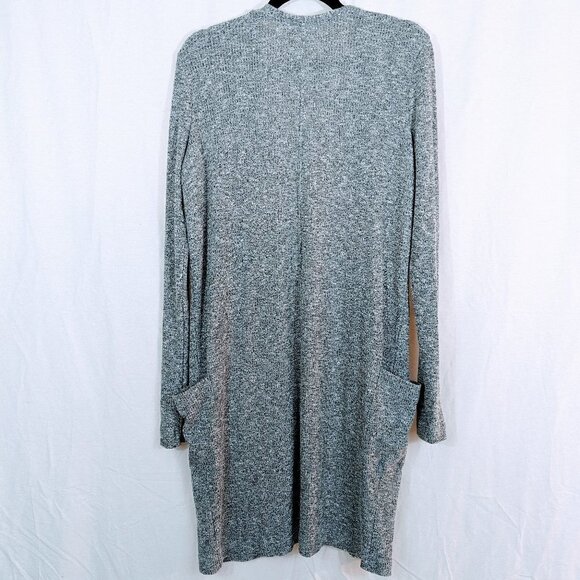 Gap Gray & White Ribbed Long Cardigan Sweater Size XS - Picture 2 of 3